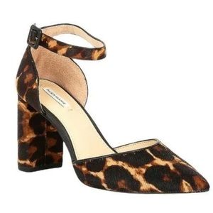 Alex Marie Shoe Genevie Leopard print Block Heel Ankle Strap heels size 9.5